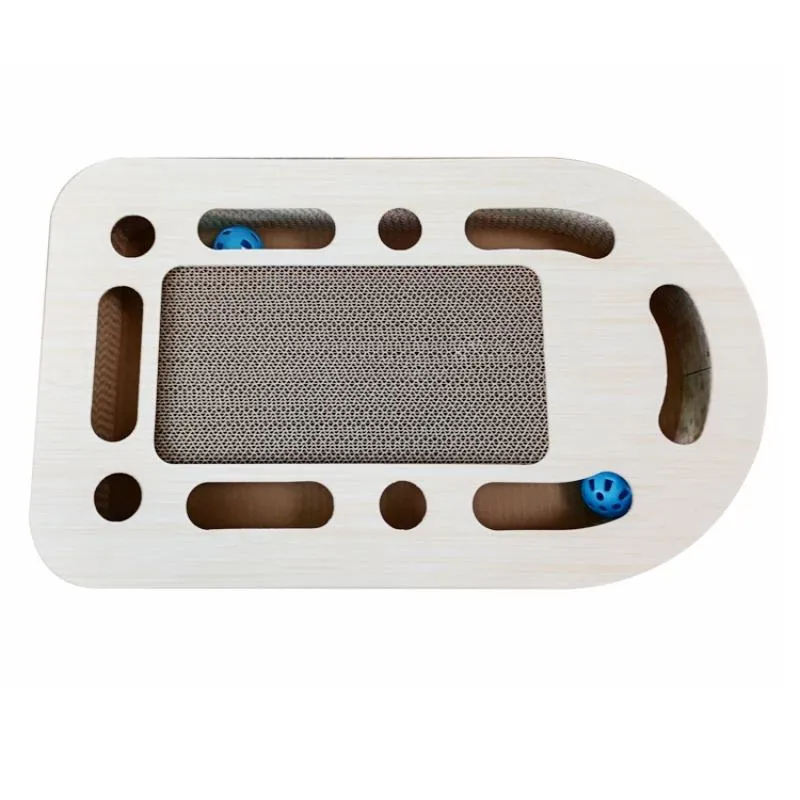 Wholesale custom turntable funny cat track ball cat scratch plate WJ-0018