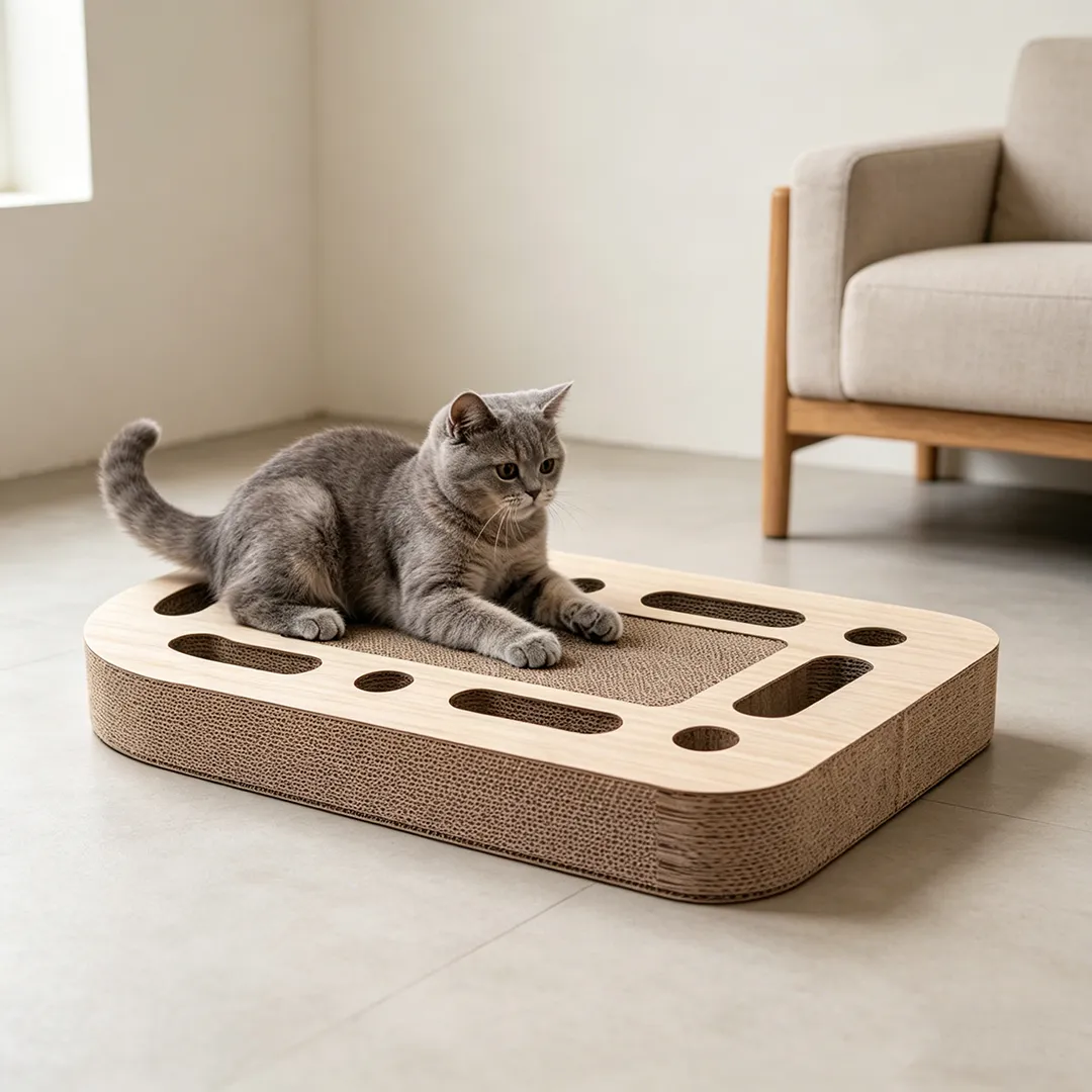 Wholesale custom turntable funny cat track ball cat scratch plate WJ-0018