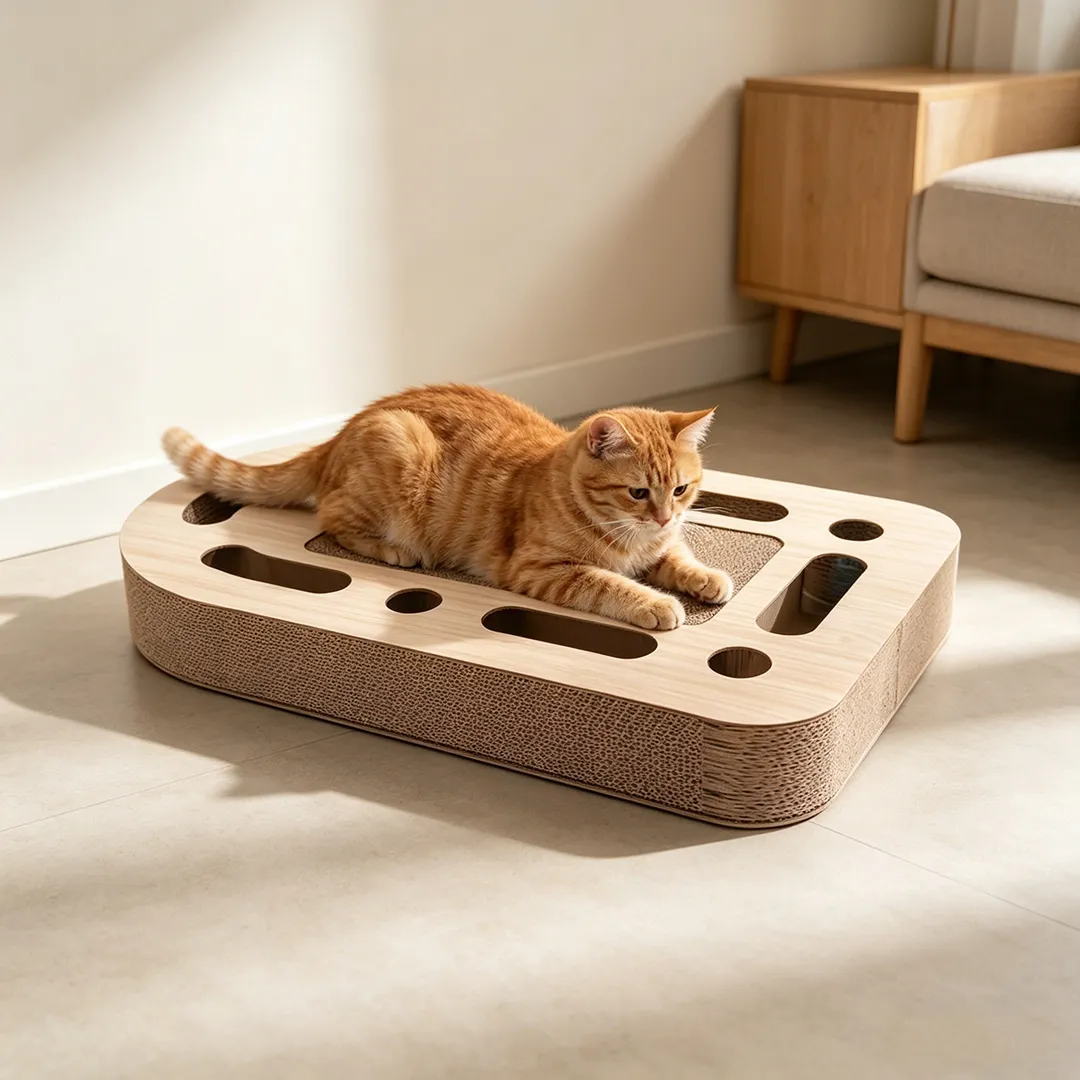 Wholesale custom turntable funny cat track ball cat scratch plate WJ-0018