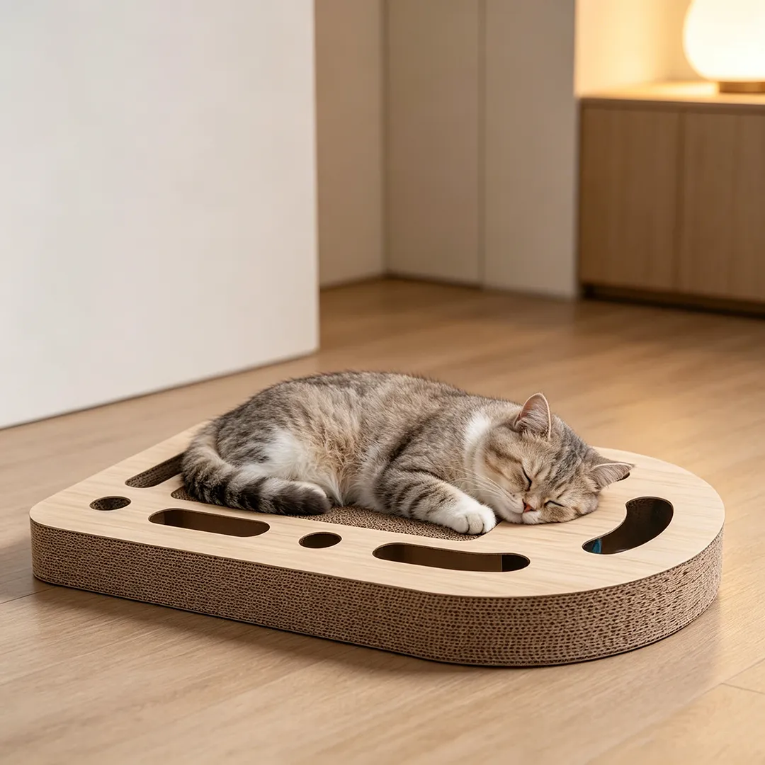 Wholesale custom turntable funny cat track ball cat scratch plate WJ-0018