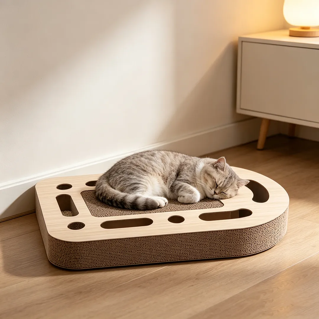 Wholesale custom turntable funny cat track ball cat scratch plate WJ-0018