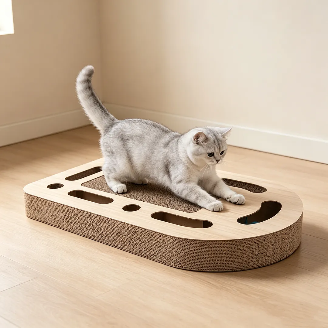 Wholesale custom turntable funny cat track ball cat scratch plate WJ-0018