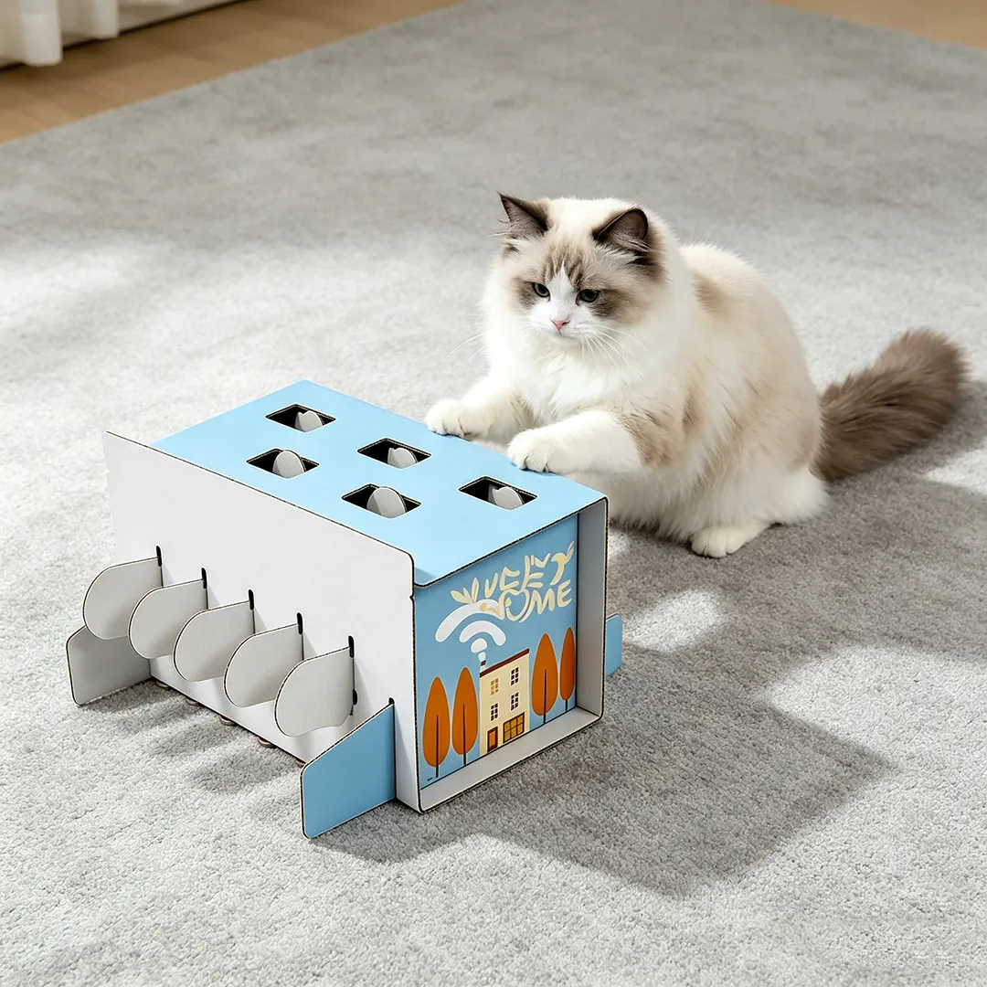 Wholesale Custom Cute Whack-a-Mole Corrugated Cat Toy WJ-0016