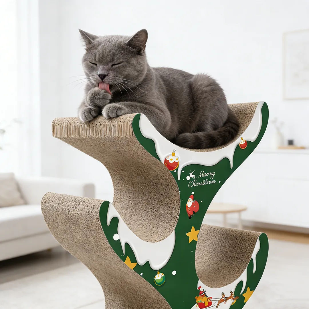 Wholesale Custom All-in-One Christmas Tree Cat Tree with Climbing and Scratching Features PJ-0005