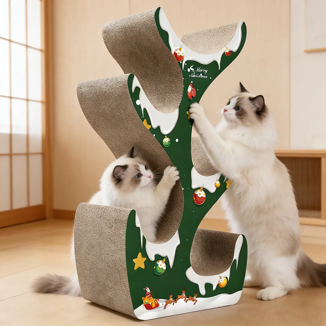 Wholesale Custom All-in-One Christmas Tree Cat Tree with Climbing and Scratching Features PJ-0005