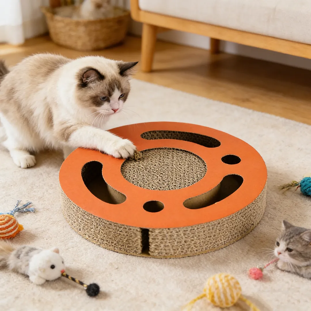 Best-Selling Cat Toy: Orange Ring Openwork Cat Scratcher WT-0009