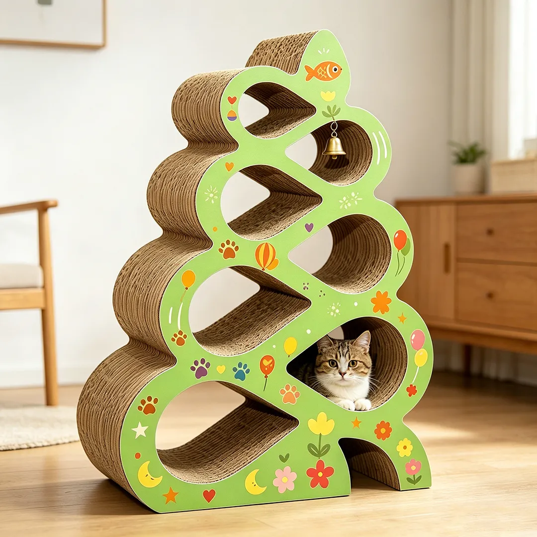 Best-Selling Custom Spiral Bell Christmas Cat Tree PJ-0007