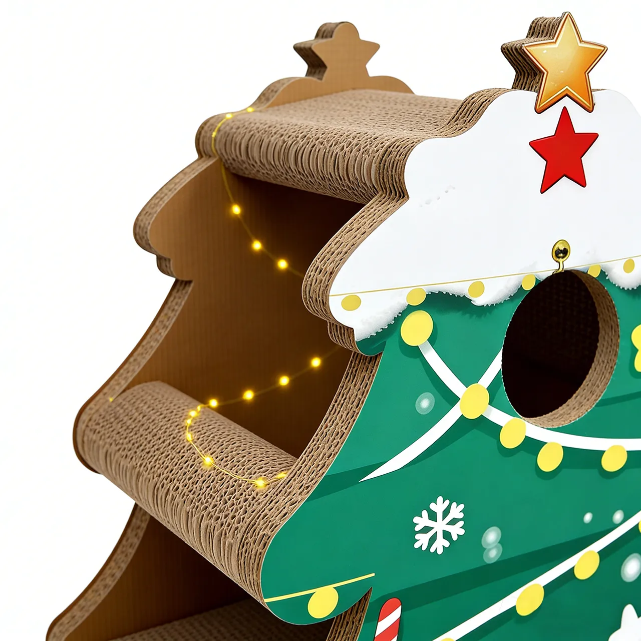 Wholesale OEM Custom Christmas Tree Cat Tree with Climbing and Hiding Features PJ-0002
