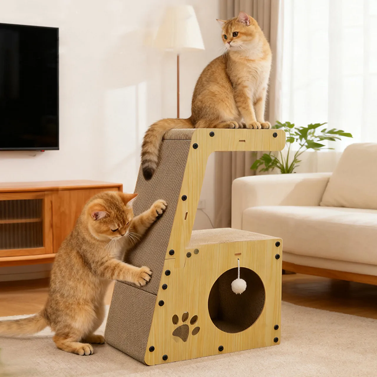 Wholesale Customizable All-in-One Cat Tree with Climbing and Hiding Features PJ-0001