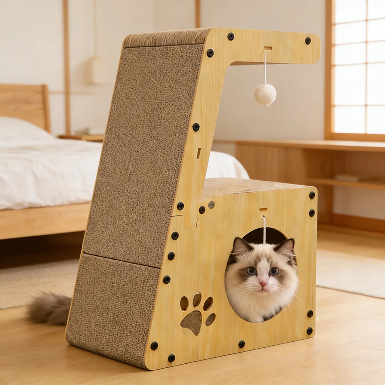 Wholesale Customizable All-in-One Cat Tree with Climbing and Hiding Features PJ-0001
