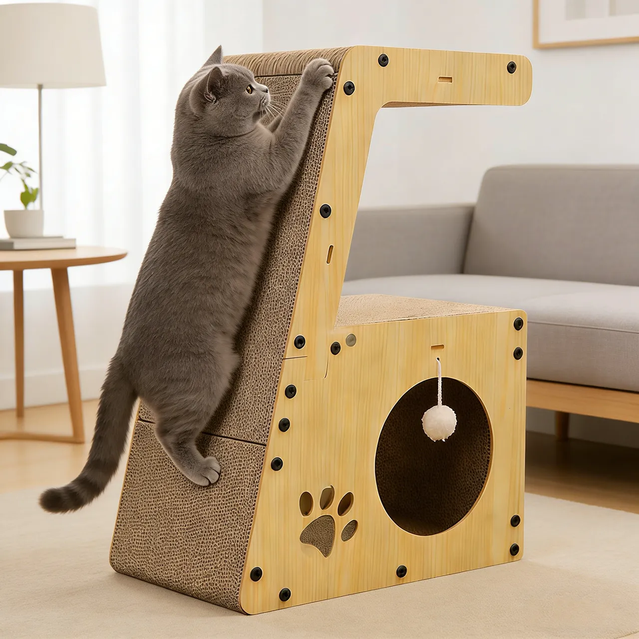 Wholesale Customizable All-in-One Cat Tree with Climbing and Hiding Features PJ-0001