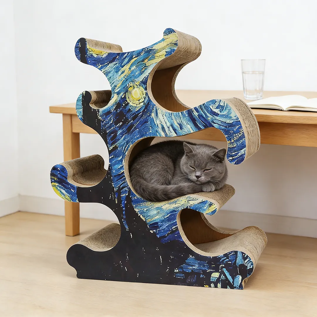 Best-Selling Wholesale Custom Van Gogh “Starry Night” Art Cat Tree PJ-0003