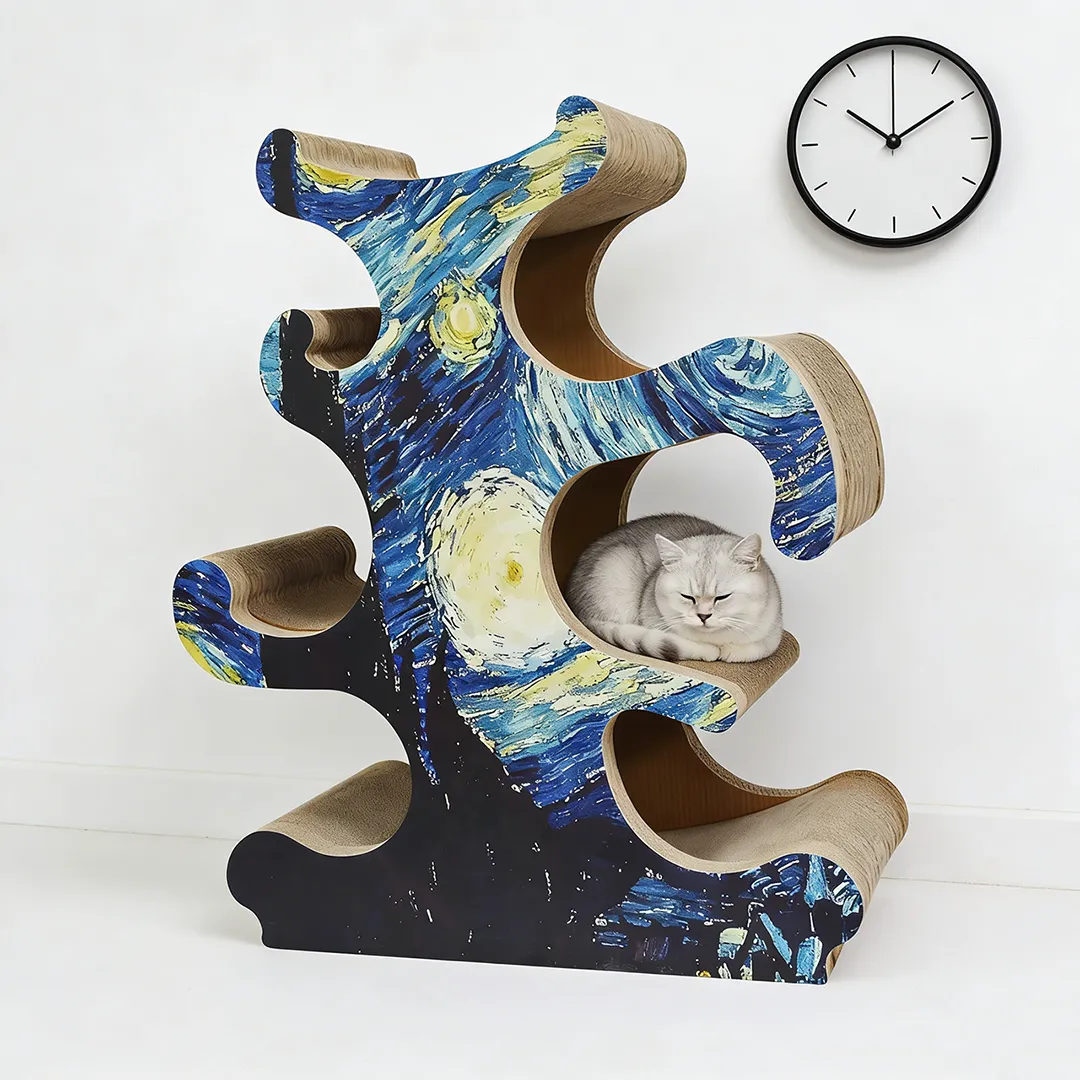 Best-Selling Wholesale Custom Van Gogh “Starry Night” Art Cat Tree PJ-0003