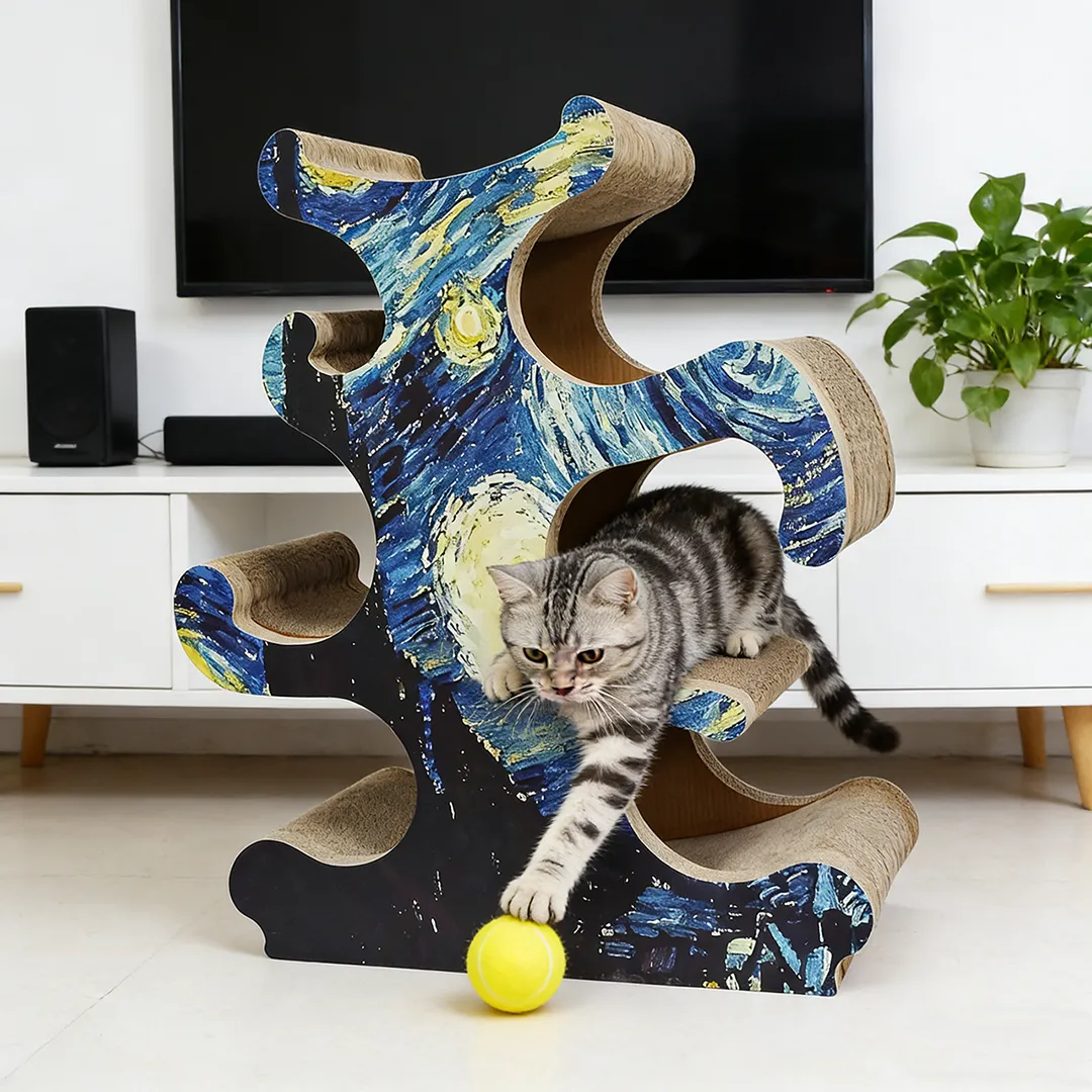 Best-Selling Wholesale Custom Van Gogh “Starry Night” Art Cat Tree PJ-0003