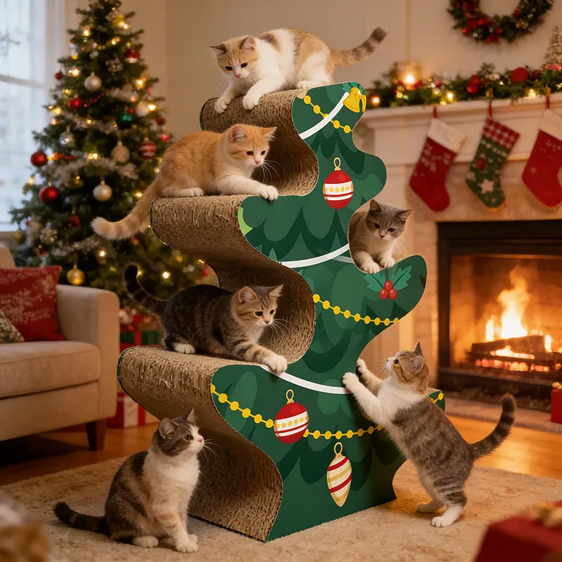 Wholesale Customized All-in-One Multi-Level Vertical Cat Scratching Post and Climbing Frame PJ-0006