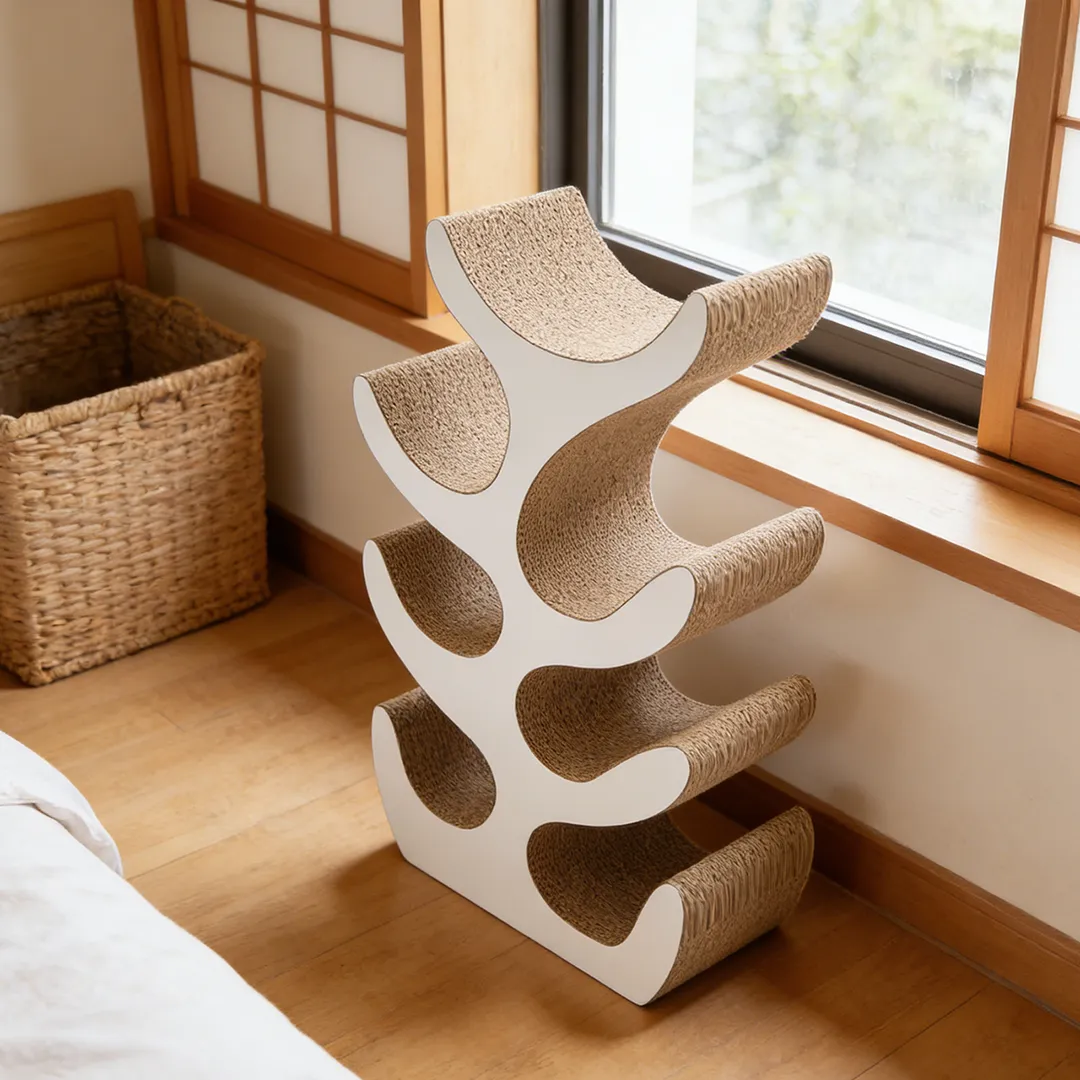 Best-Selling Custom Multi-Level Integrated Wave-Shaped Cat Tree PJ-0009