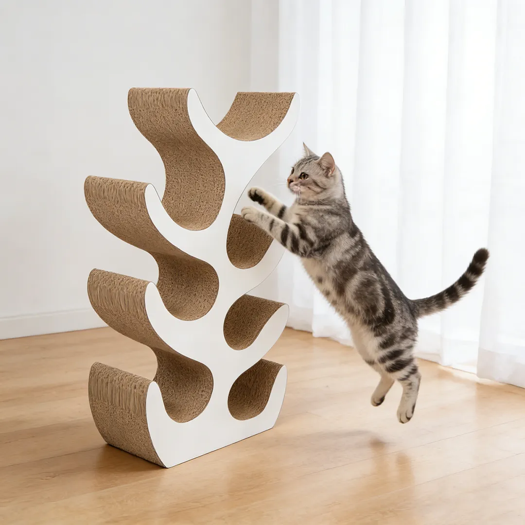 Best-Selling Custom Multi-Level Integrated Wave-Shaped Cat Tree PJ-0009