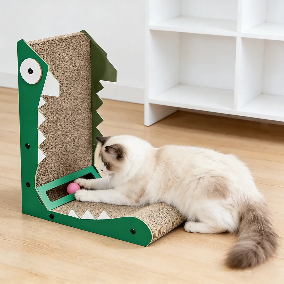 Best-Selling Custom Cat Toy: All-in-One Hide-and-Scratch Dinosaur Scratching Post WJ-0012