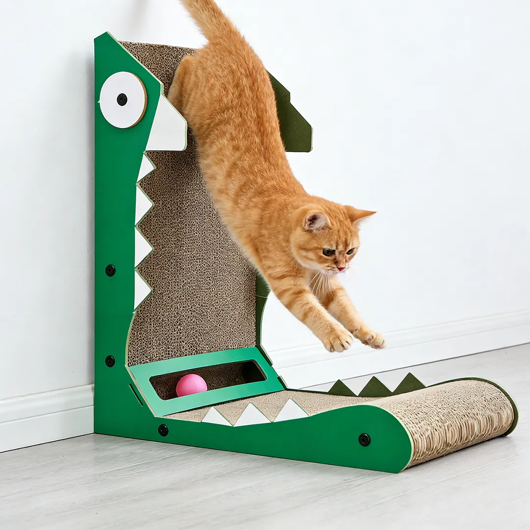 Best-Selling Custom Cat Toy: All-in-One Hide-and-Scratch Dinosaur Scratching Post WJ-0012
