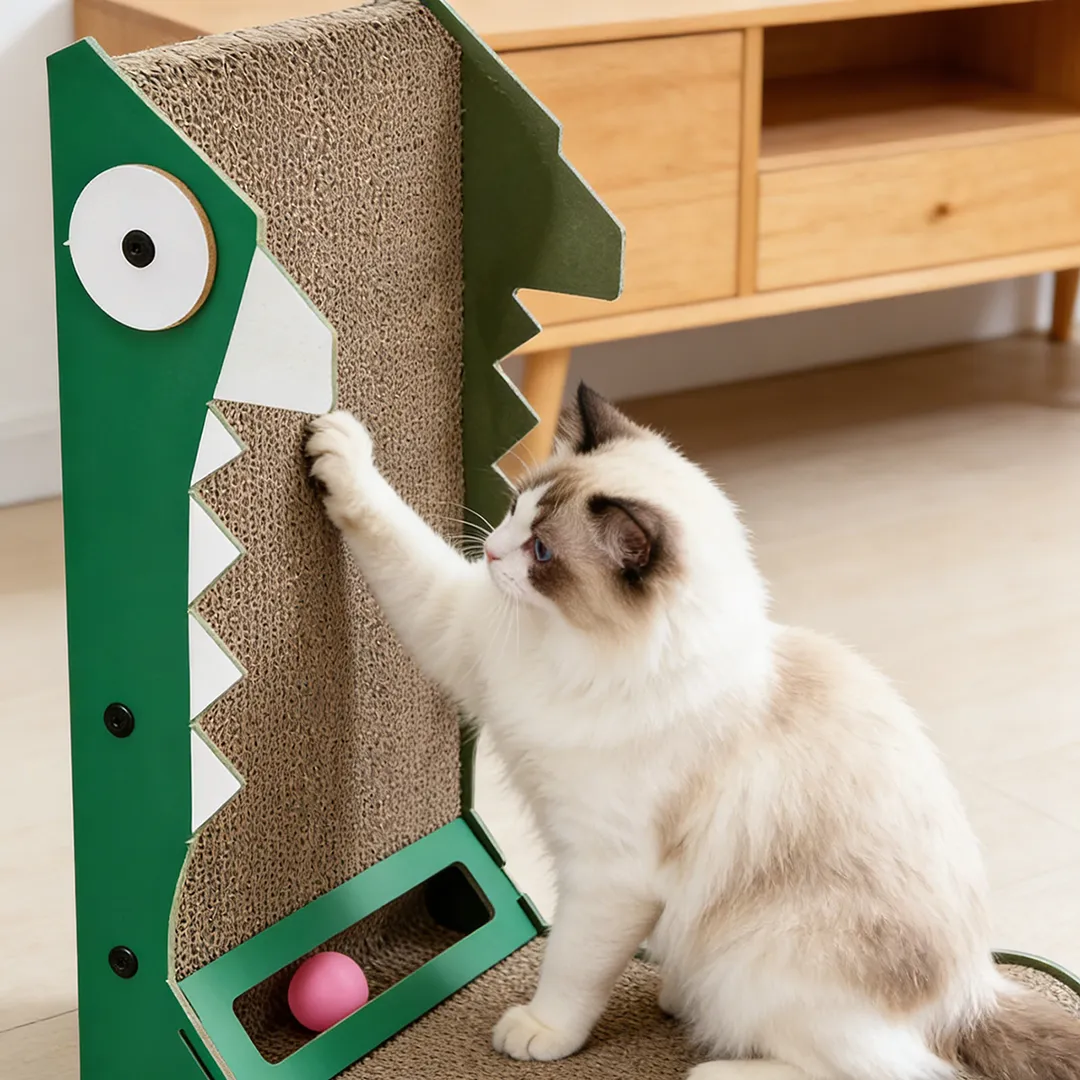 Best-Selling Custom Cat Toy: All-in-One Hide-and-Scratch Dinosaur Scratching Post WJ-0012