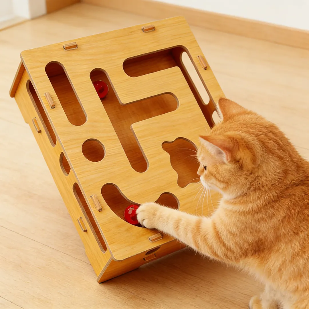 Best-Selling Custom Wooden Maze Cat Scratcher WJ-0008