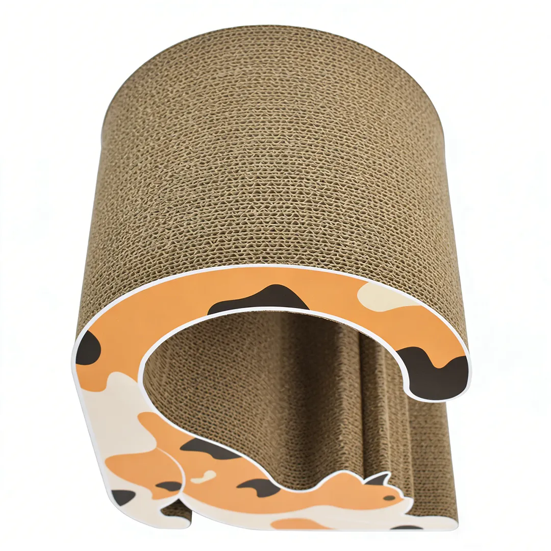 Calico Cat-Shaped Scratching Post ZB-0041