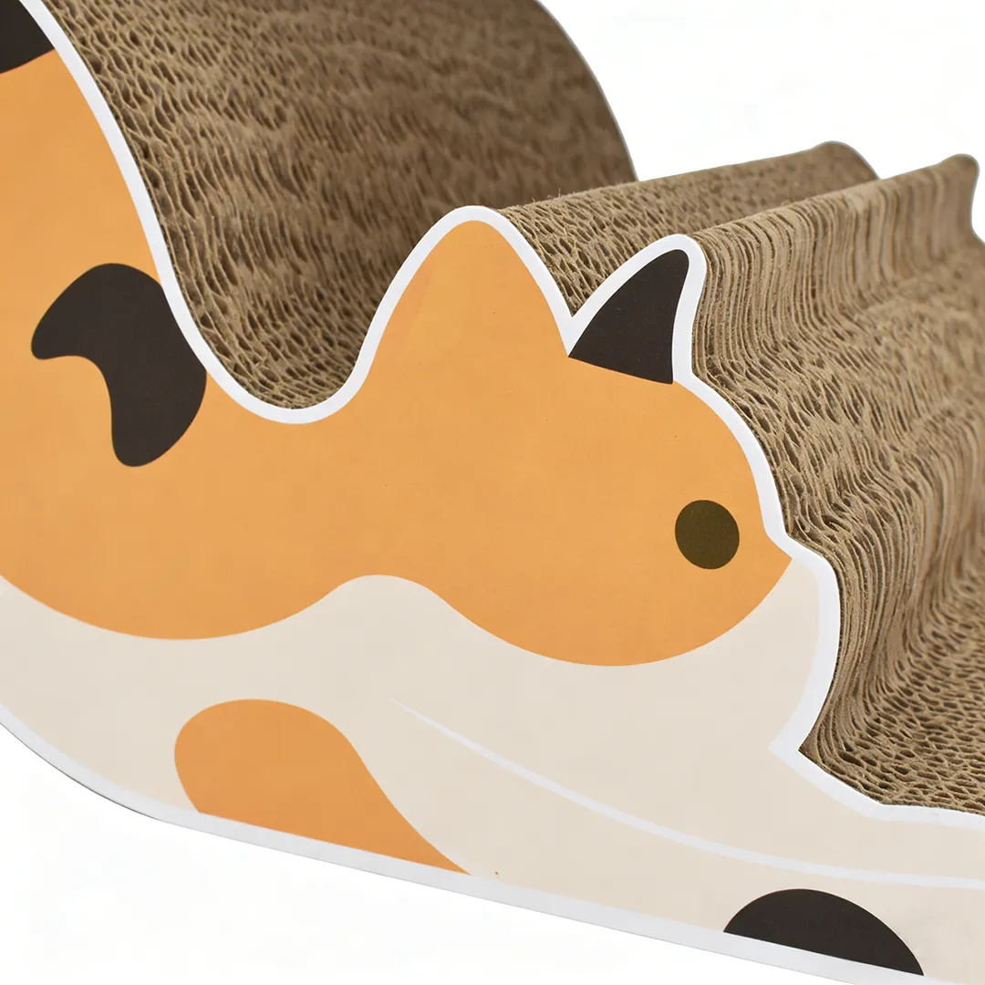 Calico Cat-Shaped Scratching Post ZB-0041