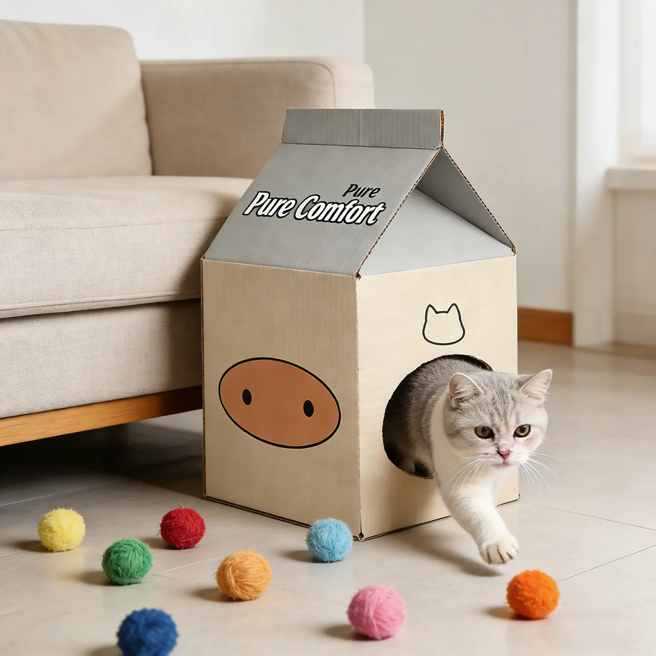 Best-Selling Custom Milk Carton-Style Cat House WW-0003