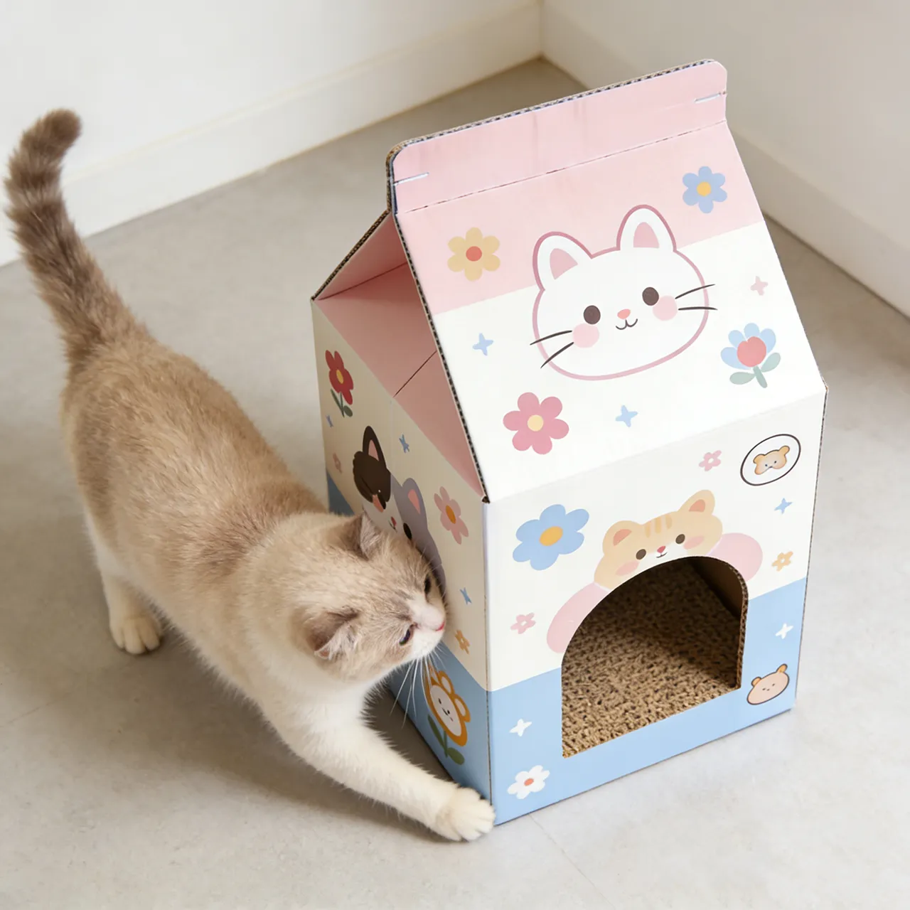 Best-Selling Custom Milk Carton-Style Cat House WW-0003