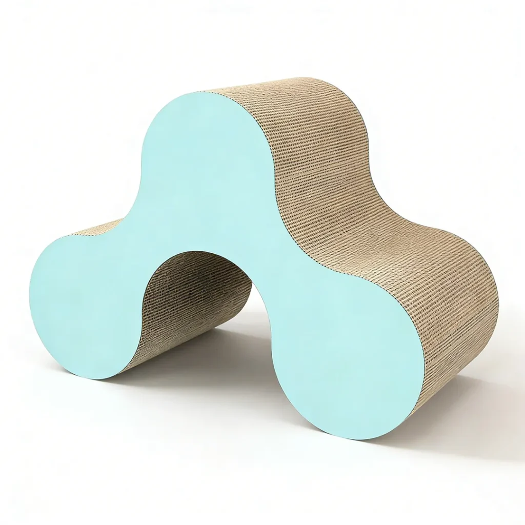 Wholesale Custom Light Blue Diamond-Patterned Interactive Scratching Post