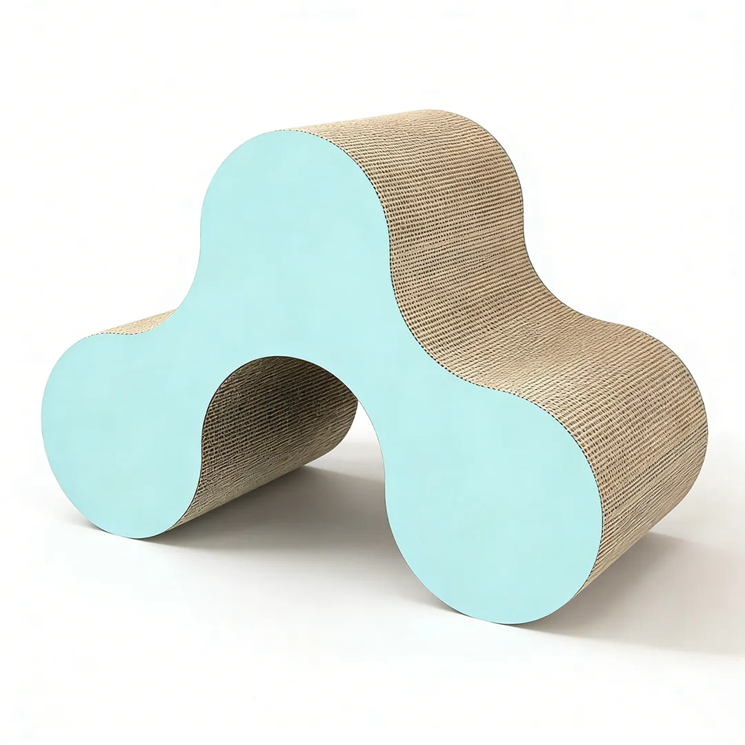 Wholesale Custom Light Blue Diamond-Patterned Interactive Scratching Post ZB-0017