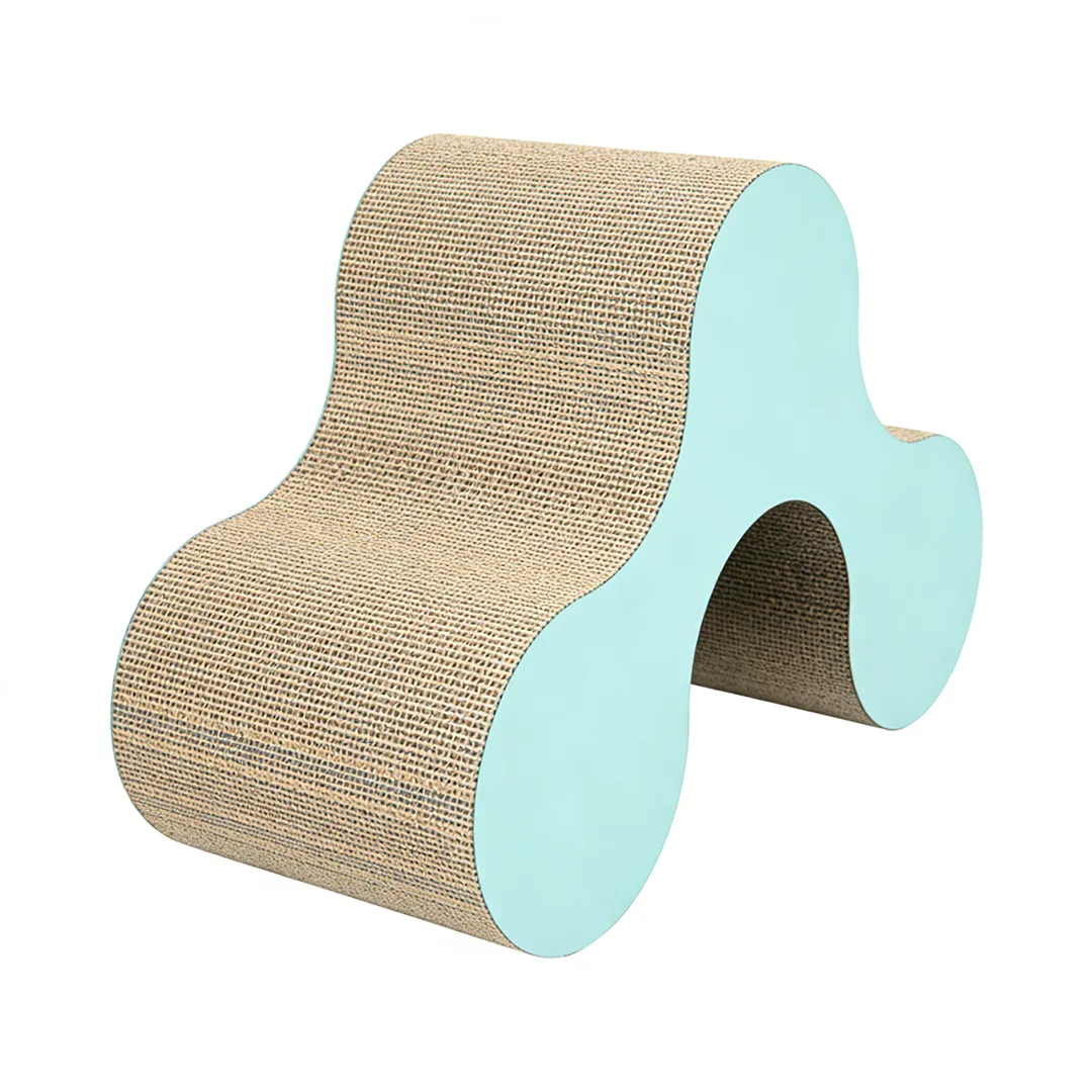 Wholesale Custom Light Blue Diamond-Patterned Interactive Scratching Post ZB-0017