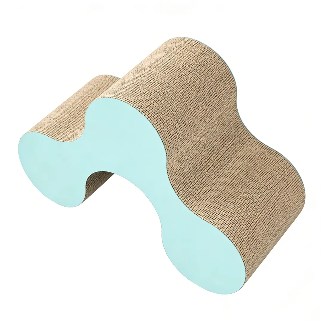 Wholesale Custom Light Blue Diamond-Patterned Interactive Scratching Post ZB-0017