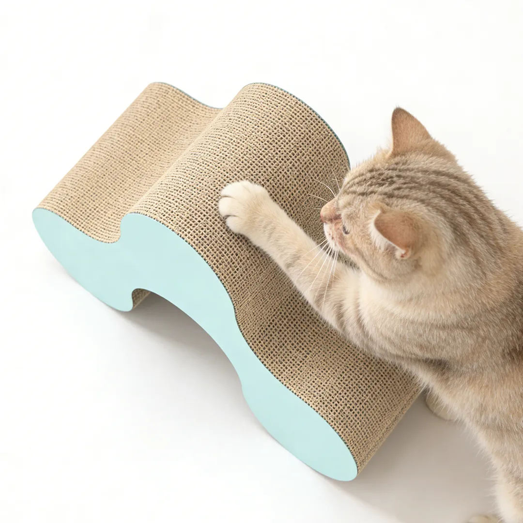 Wholesale Custom Light Blue Diamond-Patterned Interactive Scratching Post ZB-0017