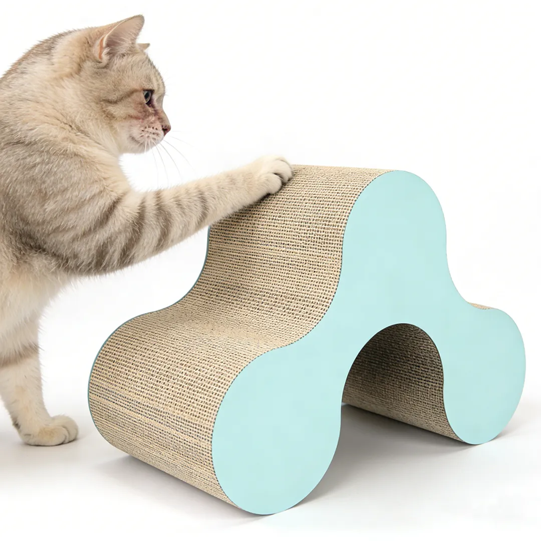 Wholesale Custom Light Blue Diamond-Patterned Interactive Scratching Post ZB-0017