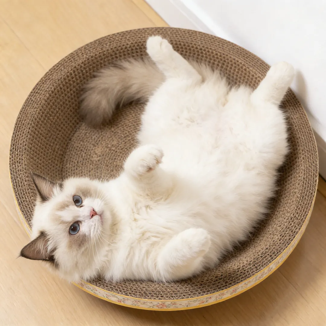 Best-Selling Custom Cartoon-Bordered Scratching Post Cat Bed ZB-0018