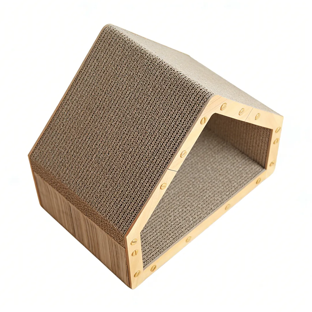Customizable Modular Wooden Cat House with Scratching Post ZB-0019