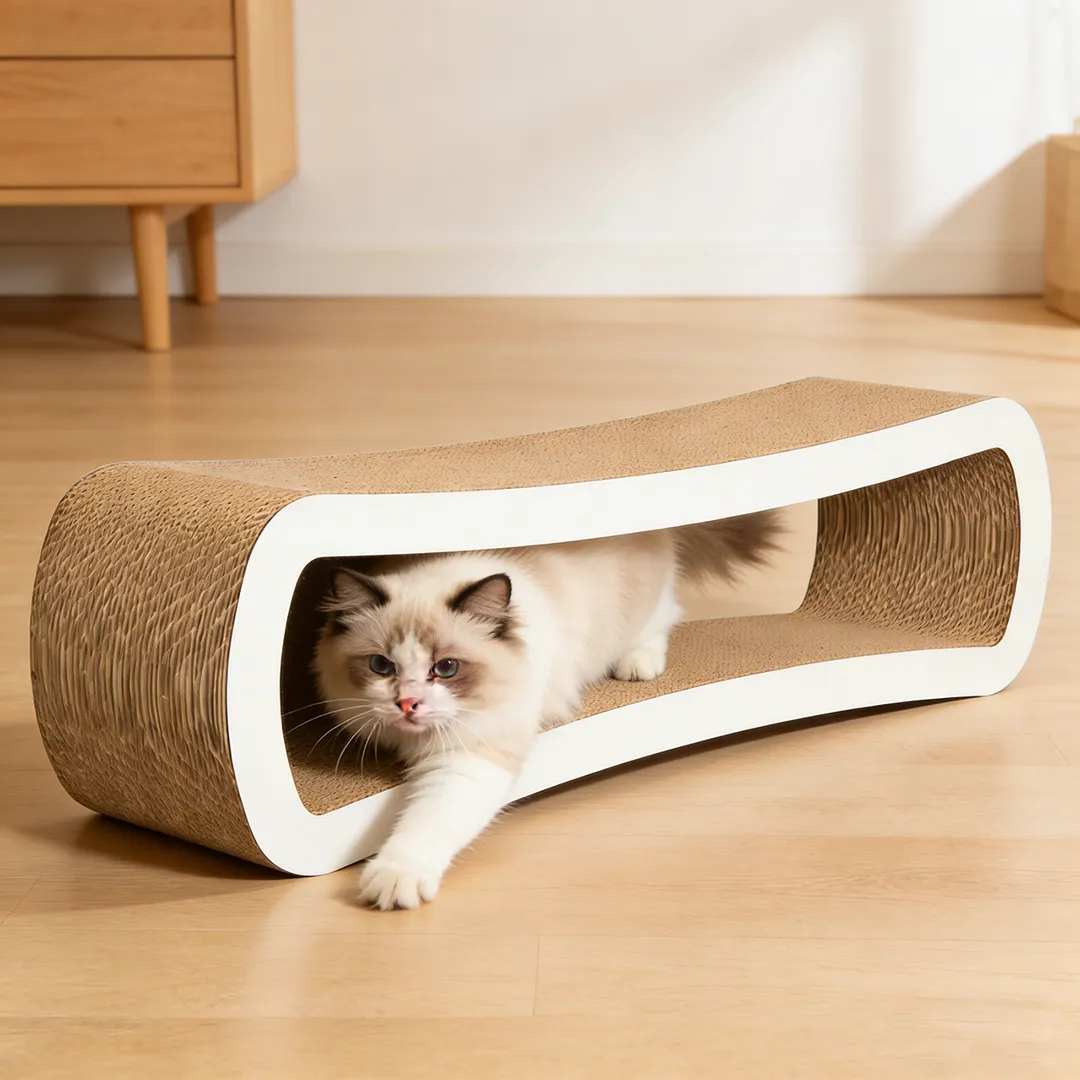 Best-Selling Custom Double-Layer Streamlined Wall-Mounted Scratching Post ZB-0020