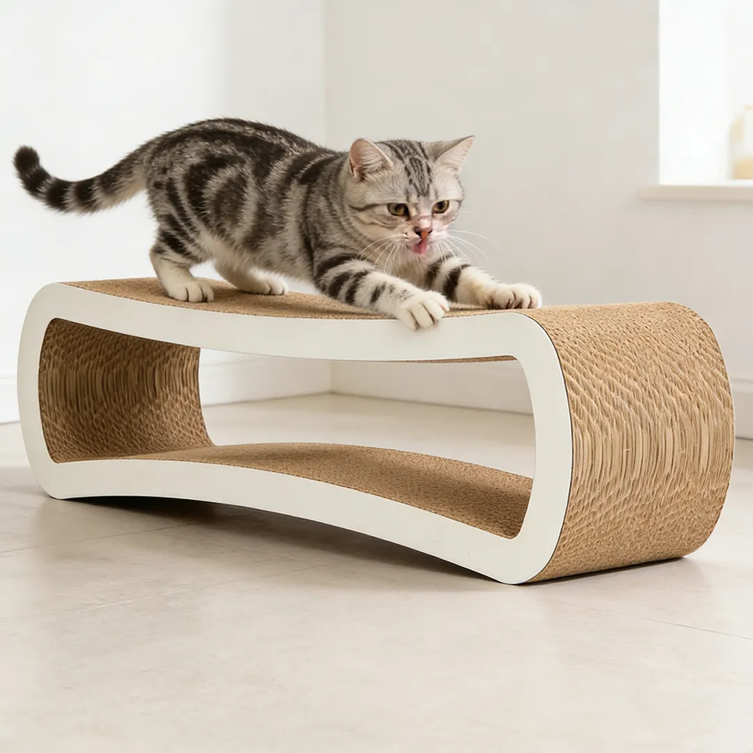 Best-Selling Custom Double-Layer Streamlined Wall-Mounted Scratching Post ZB-0020