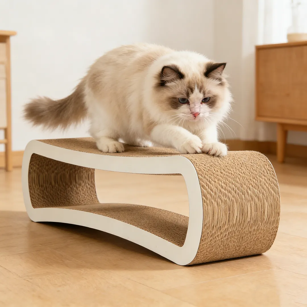 Best-Selling Custom Double-Layer Streamlined Wall-Mounted Scratching Post ZB-0020