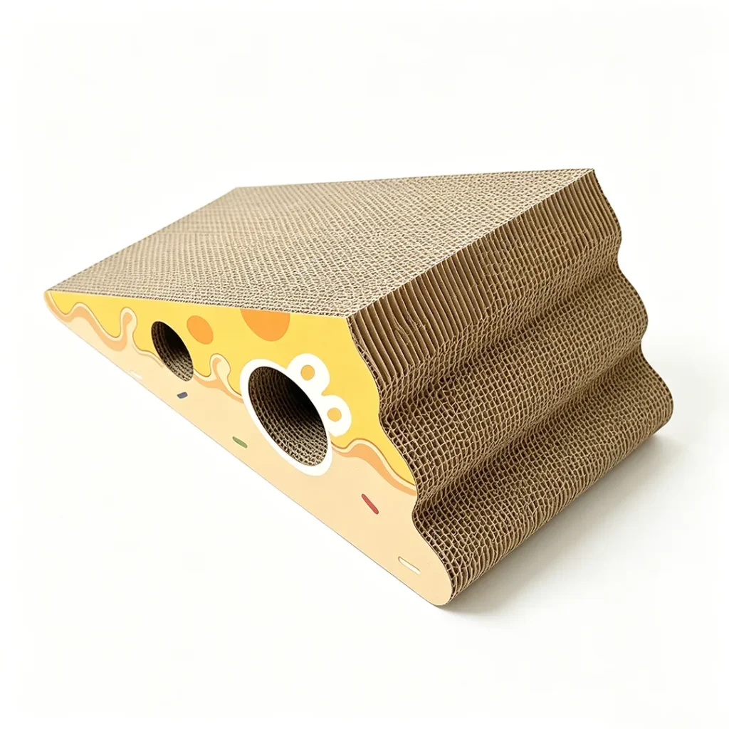 New Custom Cheese-Shaped Triangular Perforated Scratching Pad