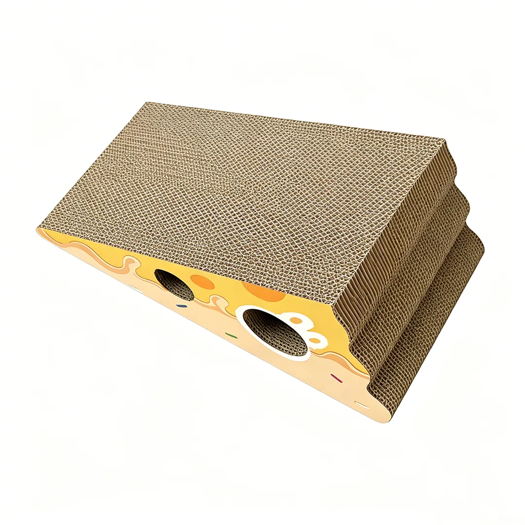 New Custom Cheese-Shaped Triangular Perforated Scratching Pad ZB-0072