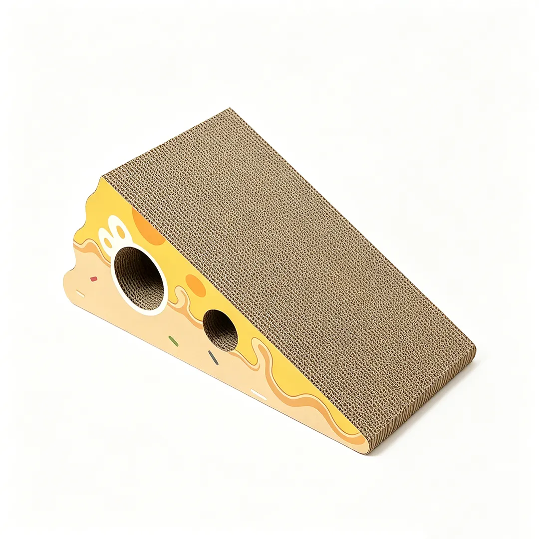 New Custom Cheese-Shaped Triangular Perforated Scratching Pad ZB-0072