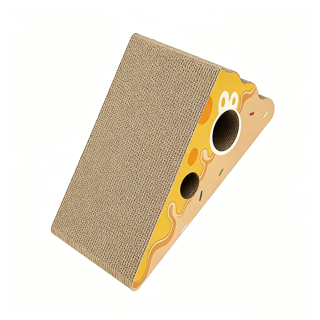 New Custom Cheese-Shaped Triangular Perforated Scratching Pad ZB-0072