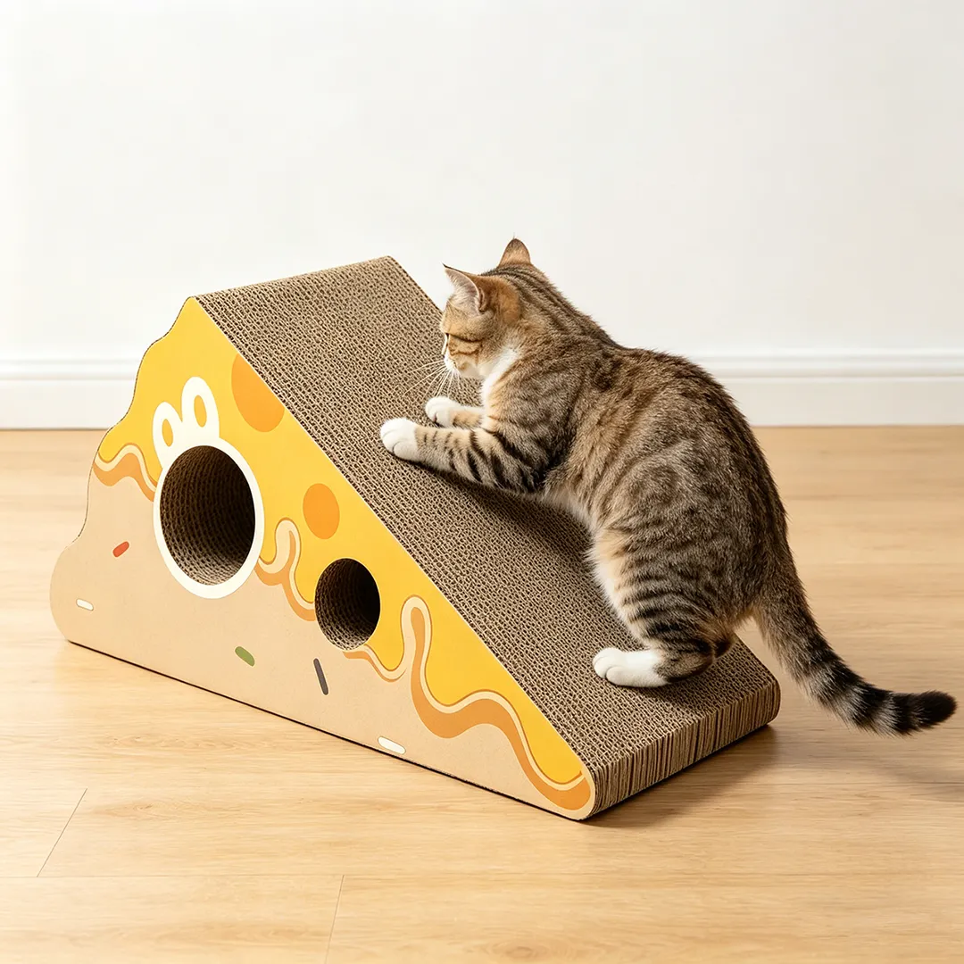 New Custom Cheese-Shaped Triangular Perforated Scratching Pad ZB-0072