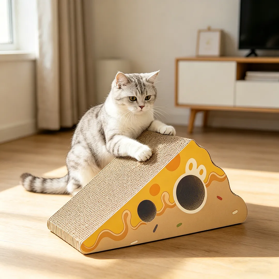 New Custom Cheese-Shaped Triangular Perforated Scratching Pad ZB-0072