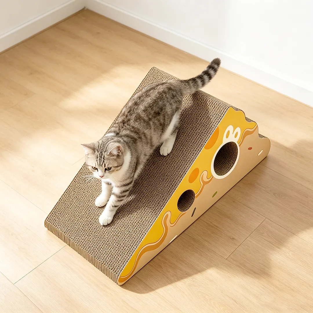 New Custom Cheese-Shaped Triangular Perforated Scratching Pad ZB-0072