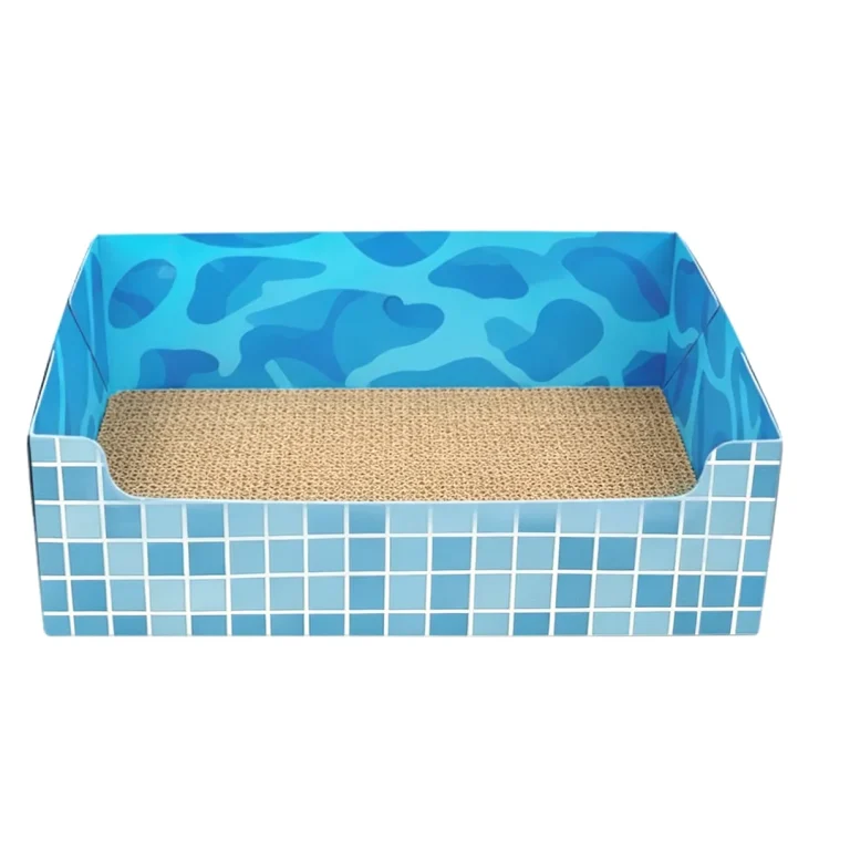 Blue Pattern Pool Square Box Cat Litter Box SP-0001