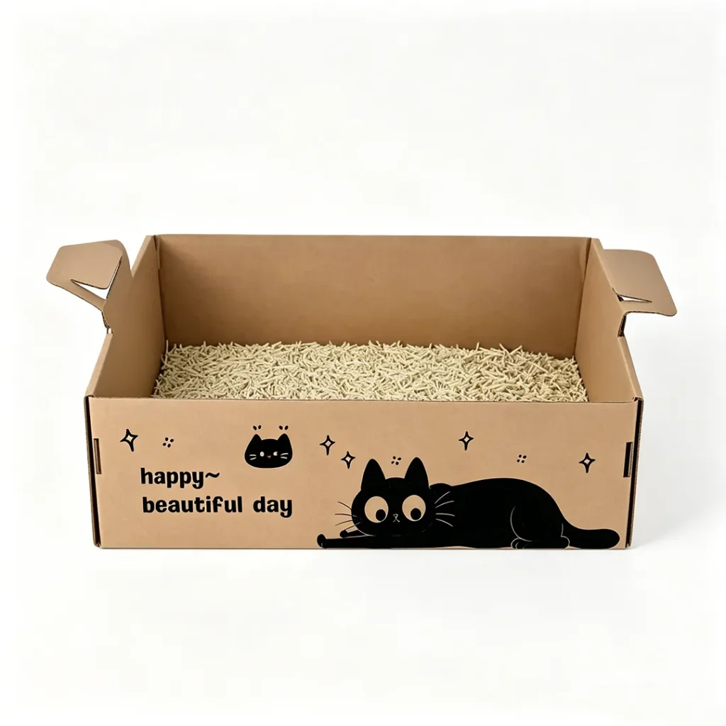 Hot sale cartoon black cat portable litter box