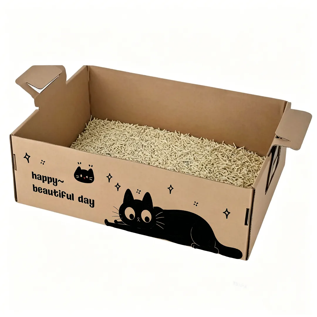 Hot sale cartoon black cat portable litter box SP-0012